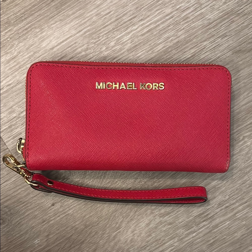 Michael Kors Red Wristlet Wallet